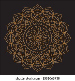 Premium Gold Mandala Vector Art Pattern Design