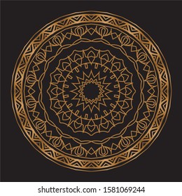 Premium Gold Mandala Vector Art Pattern Design