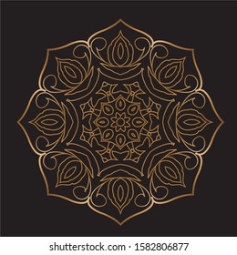 Premium Gold Mandala Vector Art Pattern Design