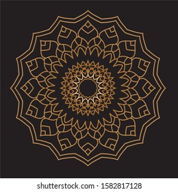 Premium Gold Mandala Vector Art Pattern Design