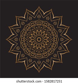 Premium Gold Mandala Vector Art Pattern Design