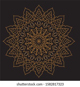 Premium Gold Mandala Vector Art Pattern Design