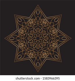 
Premium Gold Mandala Vector Art Pattern Design