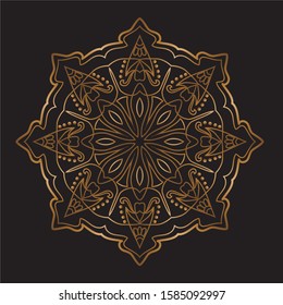Premium Gold Mandala Vector Art Pattern Design