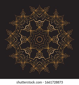 Diseño de diseño de diseño de diseño de vectores de Mandala Gold Premium