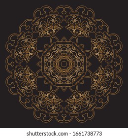 Premium Gold Mandala Vector Art Pattern Design 