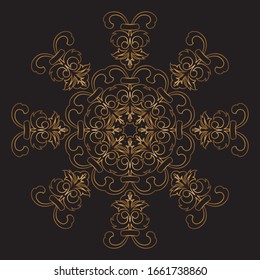 Premium Gold Mandala Vector Art Pattern Design 