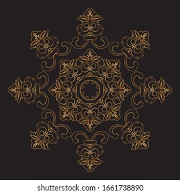 Diseño de diseño de diseño de diseño de vectores de Mandala Gold Premium 