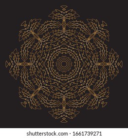 Premium Gold Mandala Vector Art Pattern Design 