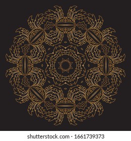 Premium Gold Mandala Vector Art Pattern Design 