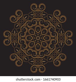 Diseño de diseño de diseño de diseño de vectores de Mandala Gold Premium 