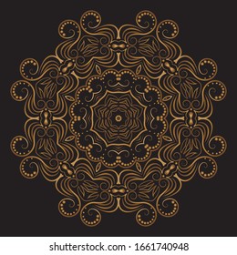 Premium Gold Mandala Vector Art Pattern Design 