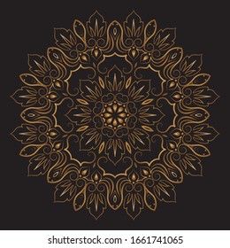 Premium Gold Mandala Vektorillustration Art Design 