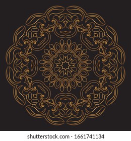 Premium Gold Mandala Vector Art Pattern Design 