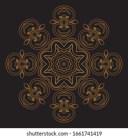 Premium Gold Mandala Vektorillustration Art Design 