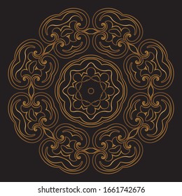 Premium Gold Mandala Vector Art Pattern Design