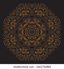 Premium Gold Mandala Vector Art Pattern Design