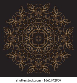 Premium Gold Mandala Vector Art Pattern Design