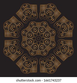 Diseño de diseño de diseño de diseño de vectores de Mandala Gold Premium
