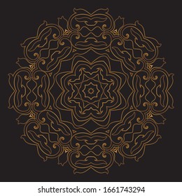 Premium Gold Mandala Vektorillustration Art Design