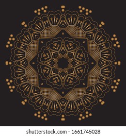 Premium Gold Mandala Vector Art Pattern Design