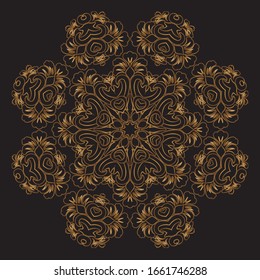 Premium Gold Mandala Vector Art Pattern Design