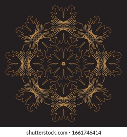 Diseño de diseño de diseño de diseño de vectores de Mandala Gold Premium
