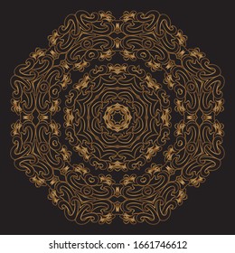 Premium Gold Mandala Vector Art Pattern Design