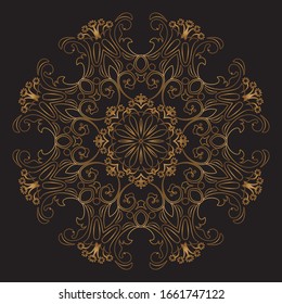 Premium Gold Mandala Vector Art Pattern Design