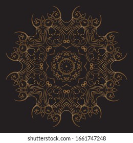 Diseño de diseño de diseño de diseño de vectores de Mandala Gold Premium