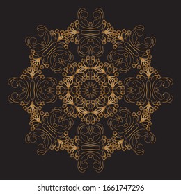 Diseño de diseño de diseño de diseño de vectores de Mandala Gold Premium