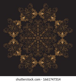 Diseño de diseño de diseño de diseño de vectores de Mandala Gold Premium