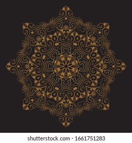 Diseño de diseño de diseño de diseño de vectores de Mandala Gold Premium