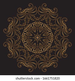 Premium Gold Mandala Vector Art Pattern Design