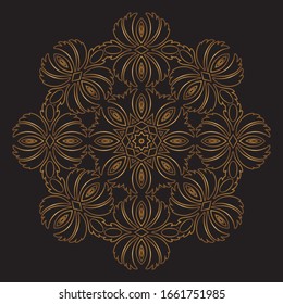 Premium Gold Mandala Vector Art Pattern Design