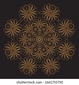 Premium Gold Mandala Vector Art Pattern Design