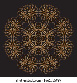 Premium Gold Mandala Vector Art Pattern Design