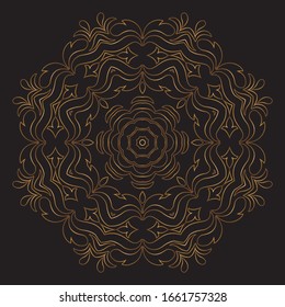 Premium Gold Mandala Vector Art Pattern Design