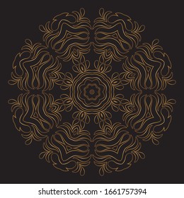Premium Gold Mandala Vector Art Pattern Design