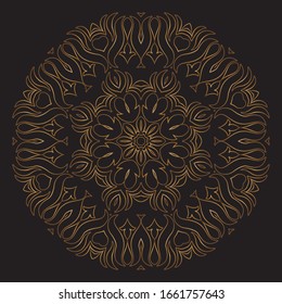 Diseño de diseño de diseño de diseño de vectores de Mandala Gold Premium