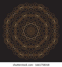Premium Gold Mandala Vector Art Pattern Design