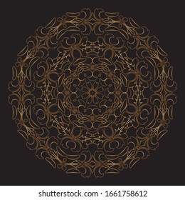 Diseño de diseño de diseño de diseño de vectores de Mandala Gold Premium