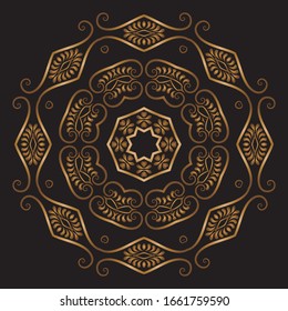 Premium Gold Mandala Vector Art Pattern Design