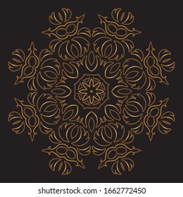 Diseño de diseño de diseño de diseño de vectores de Mandala Gold Premium