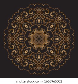 Premium Gold Mandala Vektorillustration Art Design