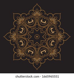 Premium Gold Mandala Vector Art Pattern Design