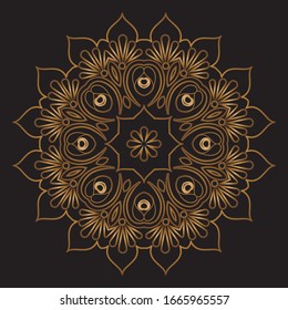 Premium Gold Mandala Vector Art Pattern Design