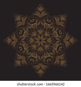 Diseño de diseño de diseño de diseño de vectores de Mandala Gold Premium