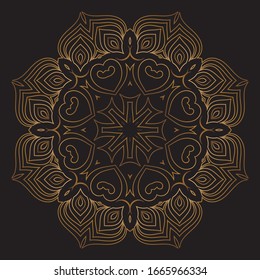 Premium Gold Mandala Vector Art Pattern Design