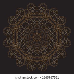 Diseño de diseño de diseño de diseño de vectores de Mandala Gold Premium